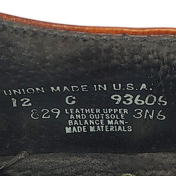 Vtg Union Made USA Cushion-Flex Longwing Brogue Oxford Shoes Mens 12C Leather main image 12